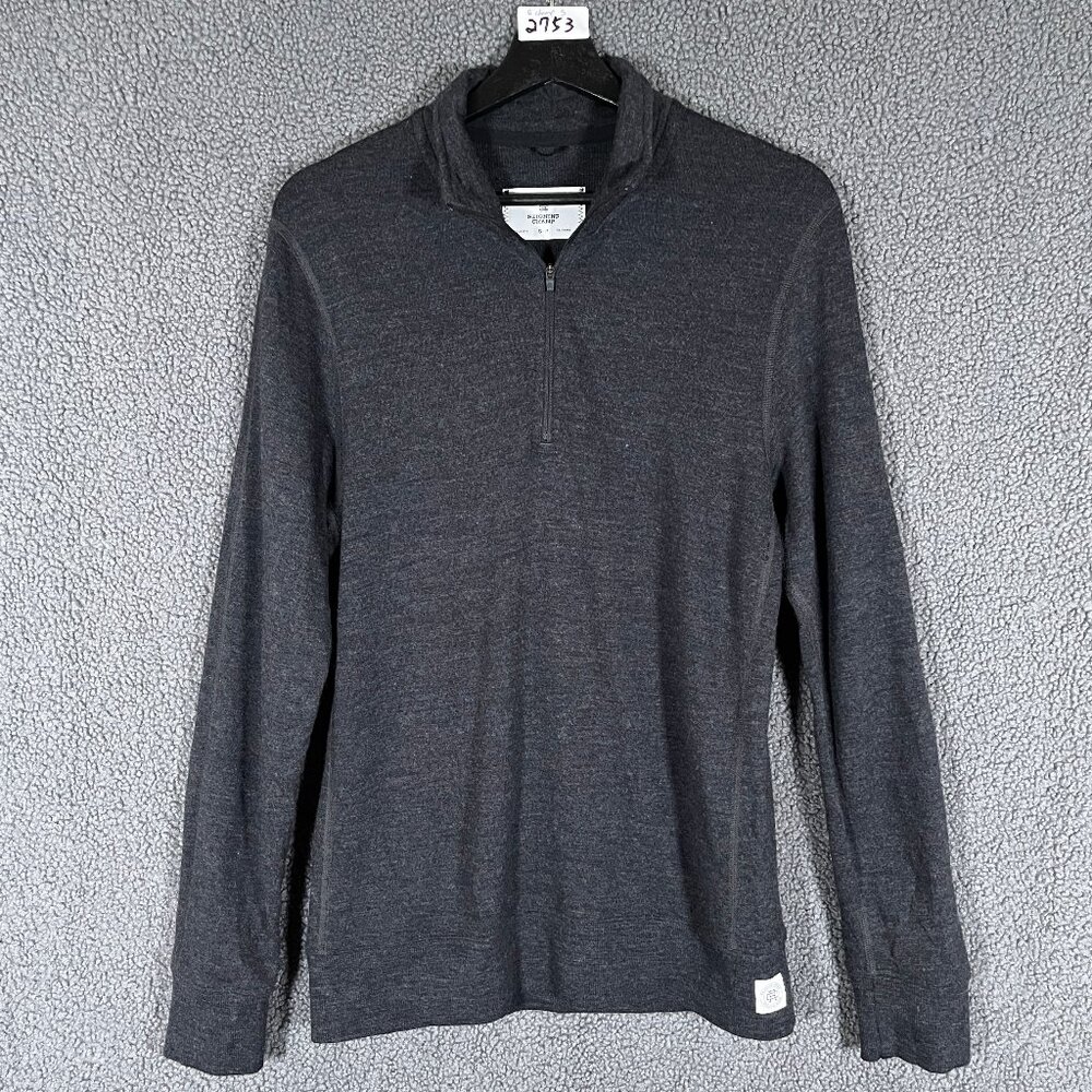 Reigning Champ 100% Merino Wool 1/4 Zip Pullover Sweater - Men's Size S - Gray